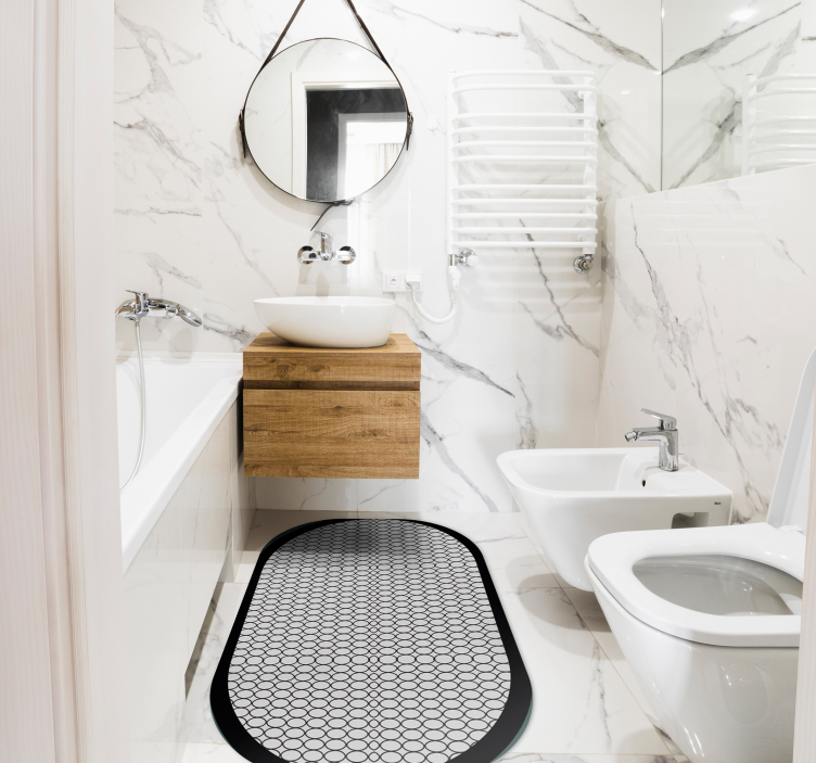 Vinylteppich minimalistisch Graues oval - TenStickers