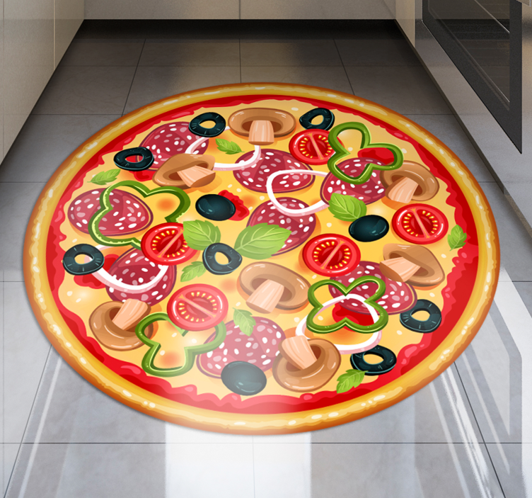 Vinyl Teppich rund Italien pizza - TenStickers