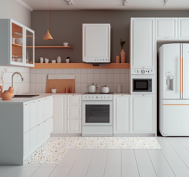 Vinyl Teppich Küche Terrazzo im nordischen Stil - TenStickers