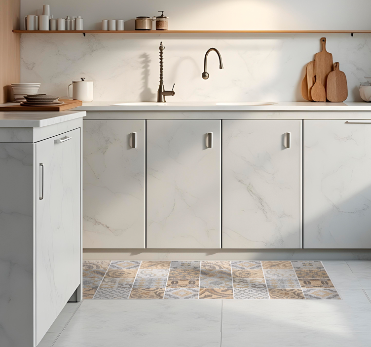 Vinyl Teppich Küche zement- arancioni - TenStickers