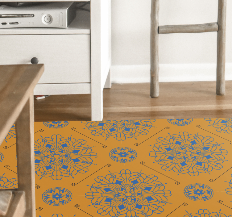 Vinyl Teppich Mandala anmutiger orangefarbener stil - TenStickers