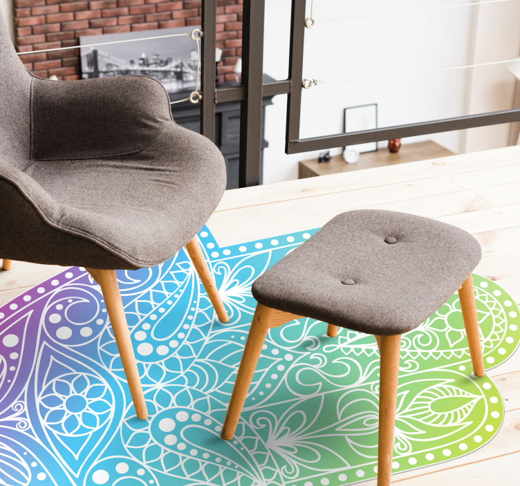 Vinyl Teppich Mandala farbverlauf hand der fatima - TenStickers