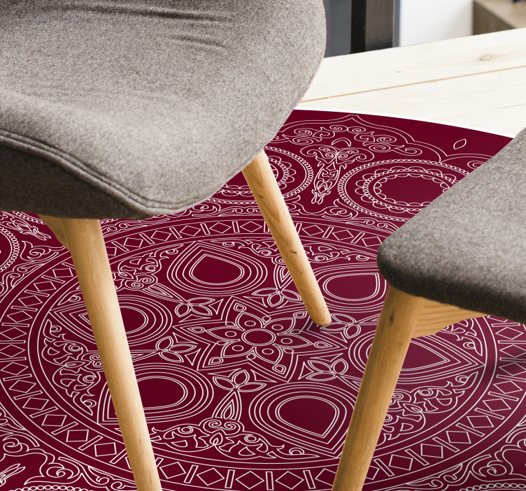 Vinyl Teppich Mandala burgunderrotes motiv - TenStickers