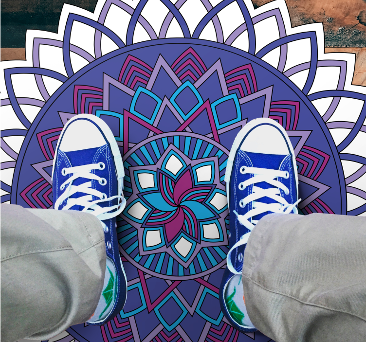 Vinyl Teppich Mandala kompliziertes blumenarrangement - TenStickers