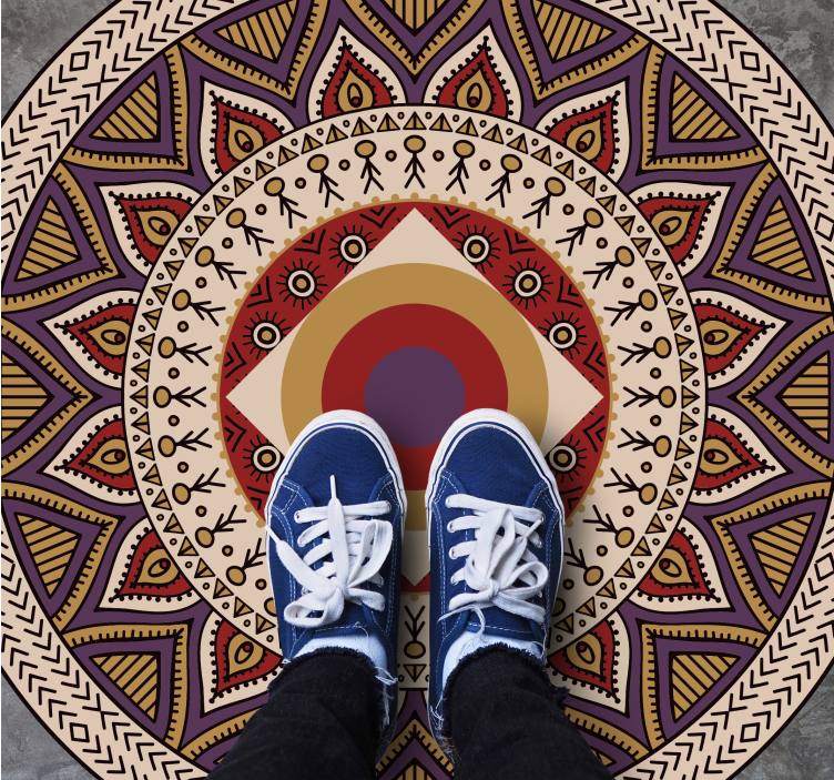 Vinyl Teppich Mandala lebendiges kreisförmiges muster - TenStickers