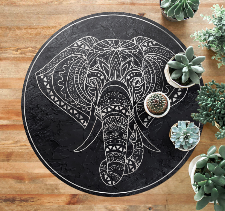 Vinyl Teppich Mandala mandala-elefant - TenStickers