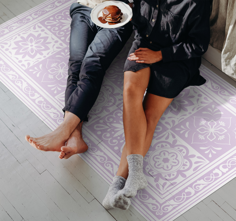 Vinyl Teppich Bad mandala eleganz - TenStickers