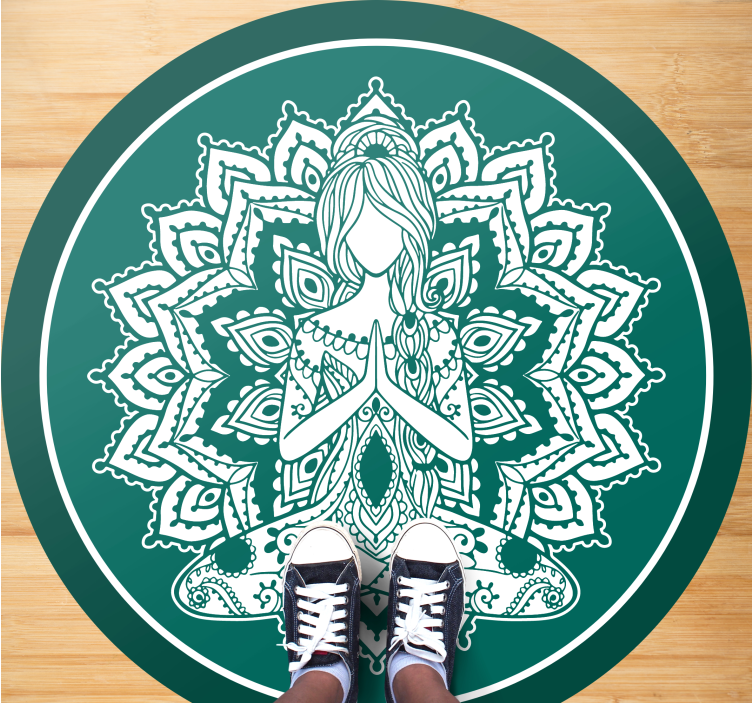 Vinyl Teppich Mandala meditative grüne kunst - TenStickers