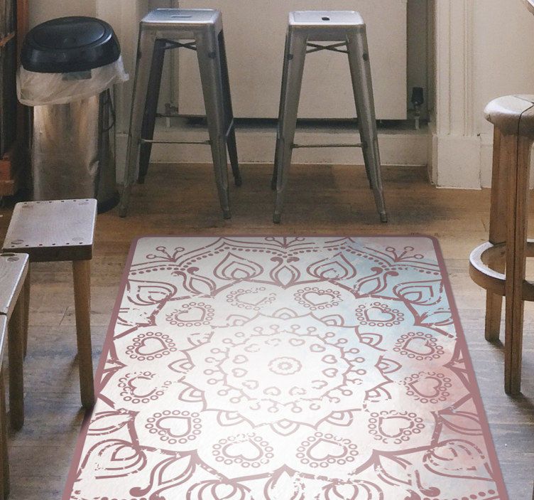 Vinyl Teppich Mandala zartes lila design - TenStickers