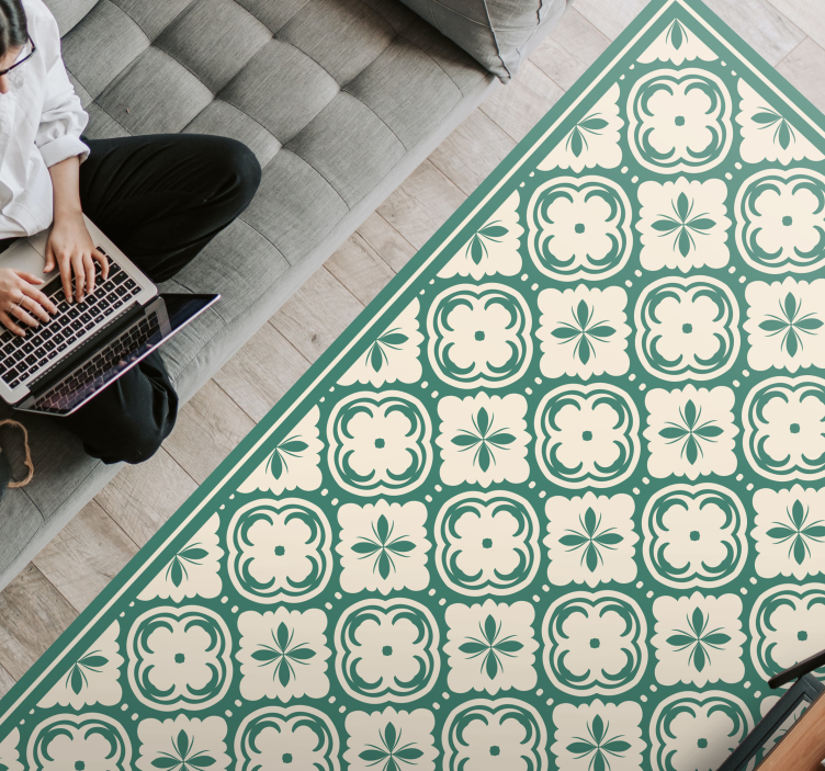 Vinyl Teppich Marmor elegantes florales element - TenStickers