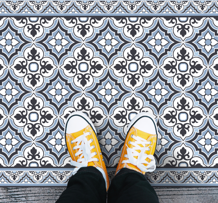 Vinyl Teppich Marmor florales geomuster - TenStickers