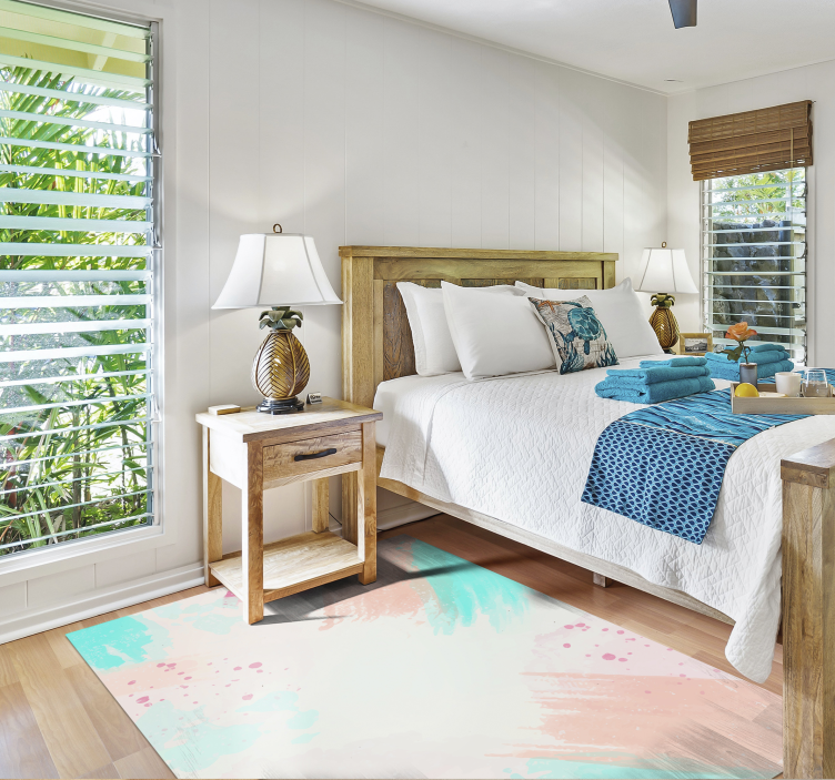 Vinyl Teppich minimalistisch abstrakte farbspritzer - TenStickers