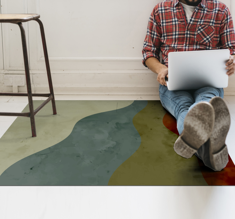 Vinyl Teppich Wohnzimmer abstrakte wellenmuster - TenStickers