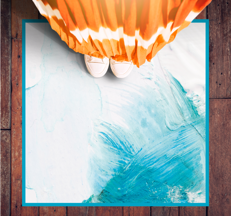 Vinyl Teppich Imitation Struktur aqua pinselstriche - TenStickers