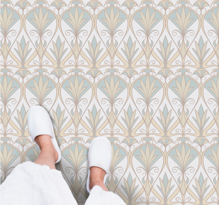 Vinyl Teppich minimalistisch elegante florale inspiration - TenStickers