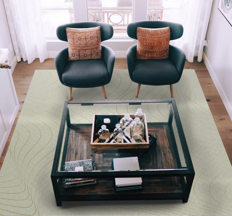 Vinyl Teppich minimalistisch fließende strichzeichnungen - TenStickers