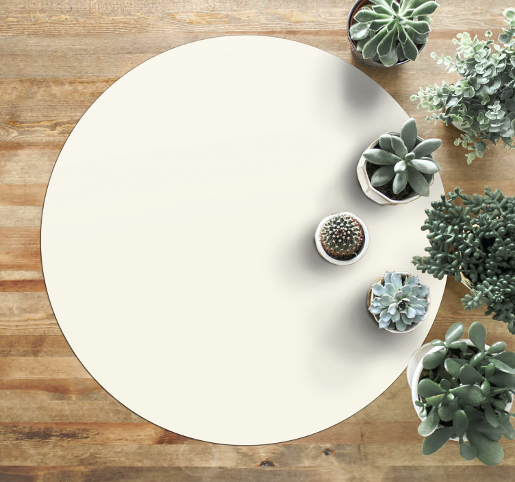Vinyl Teppich rund weiche creme - TenStickers