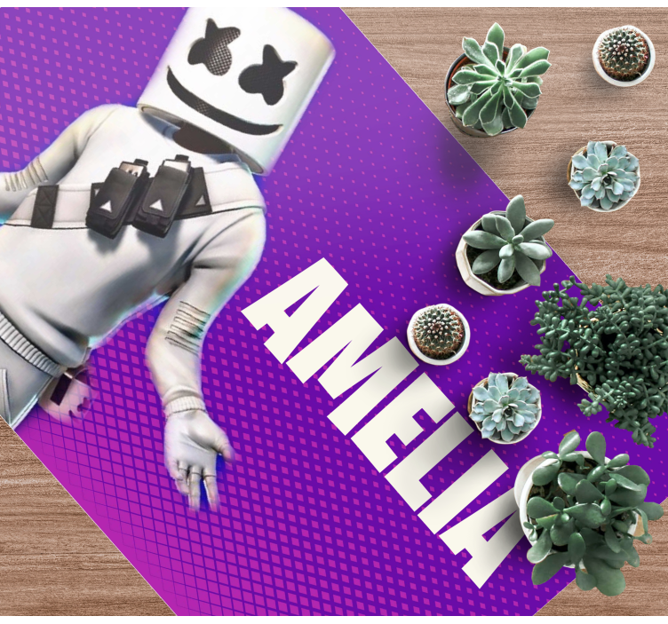 Vinyl Teppich Jugendzimmer dj figur mit namen - TenStickers