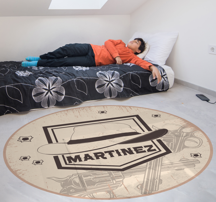 Vinyl Teppich mit Namen anpassbare western - TenStickers