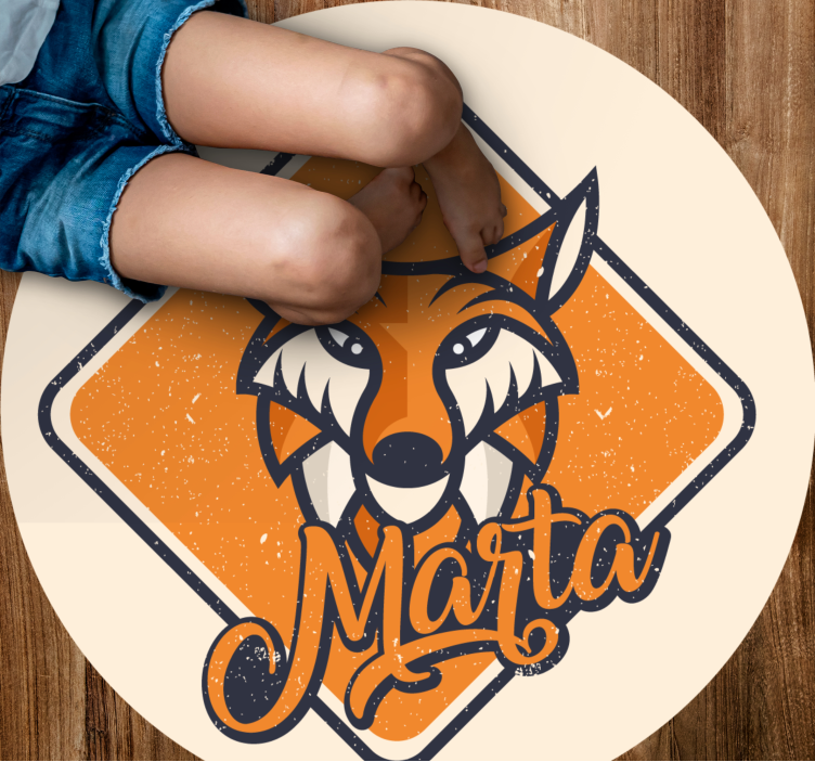 Vinyl Teppich mit Namen anpassbarer schlauer fuchs - TenStickers