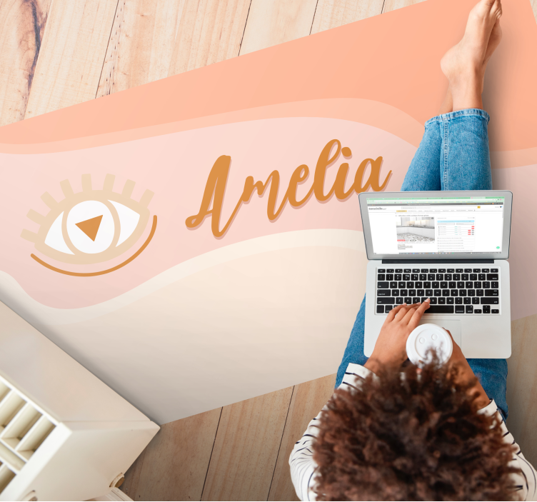 Vinyl Teppich mit Name benutzerdefiniertes Augenname-Design - TenStickers