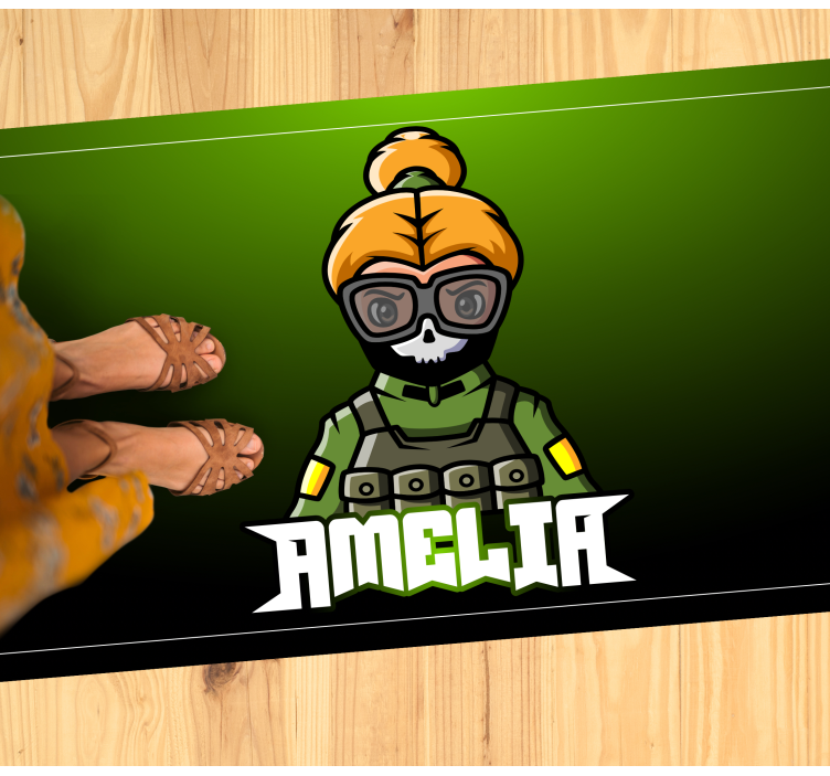 Vinyl Teppich Jugendzimmer soldatin mit namen - TenStickers