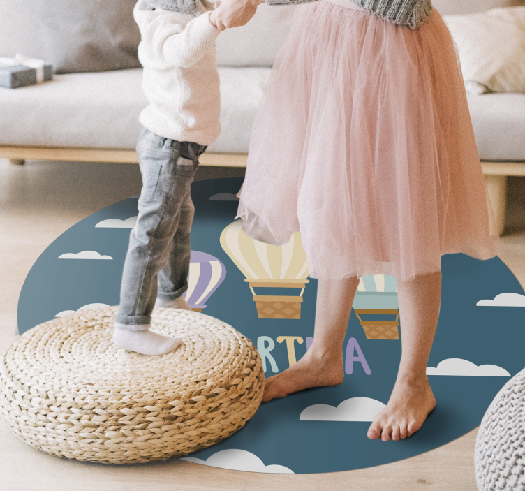 Vinyl Teppich kindlich luftballons mit namen - TenStickers