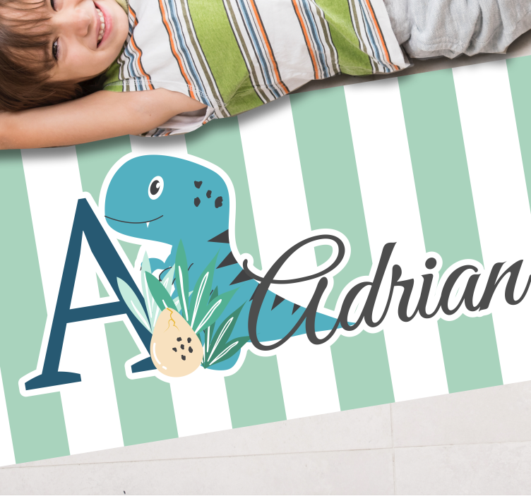 Vinyl teppich baby rex mit initiale und name - TenStickers