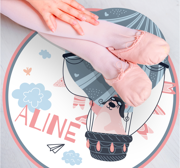 Vinyl Teppich mit Namen heißluftballon - TenStickers