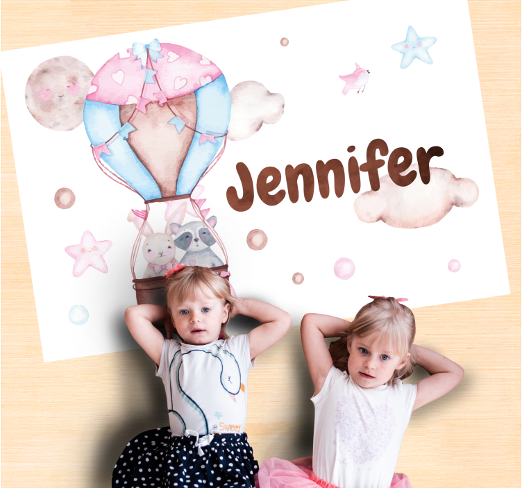 Vinyl Teppich mit Namen heißluftballonfahrt - TenStickers