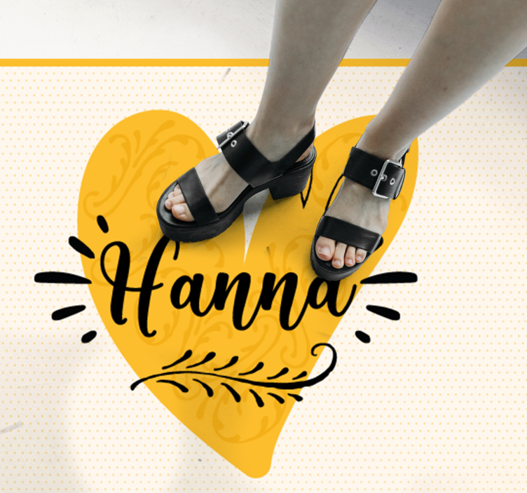 Vinyl Teppich Jugendzimmer benutzerdefiniertes oranges herz - TenStickers