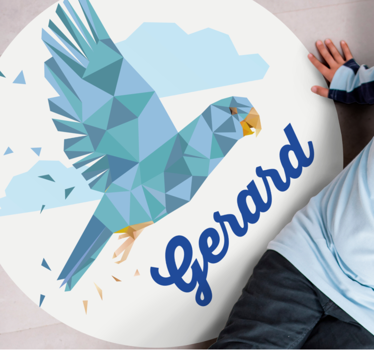 Vinyl Teppich mit Namen individueller geometrischer adler - TenStickers