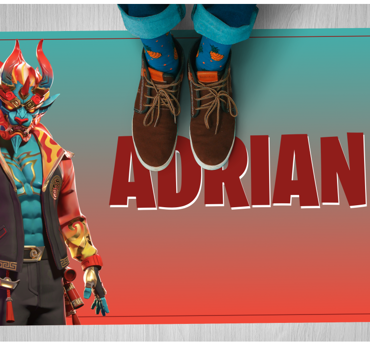 Vinyl Teppich Jugendzimmer spielfigur mit namen - TenStickers