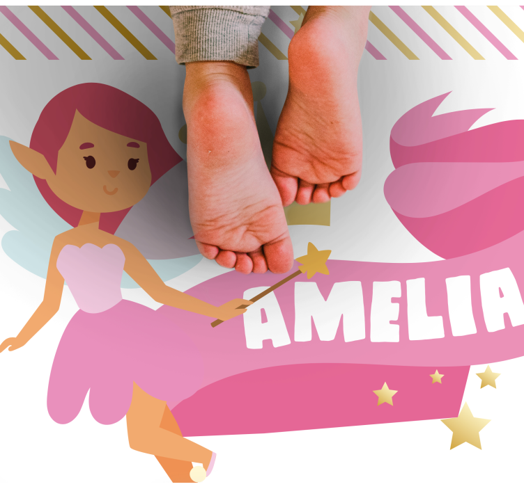 Vinyl Teppich kindlich benutzerdefinierte fee prinzessin - TenStickers