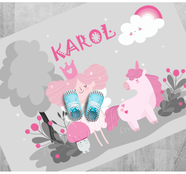 Vinyl Teppich kindlich märchenszene mit namen - TenStickers