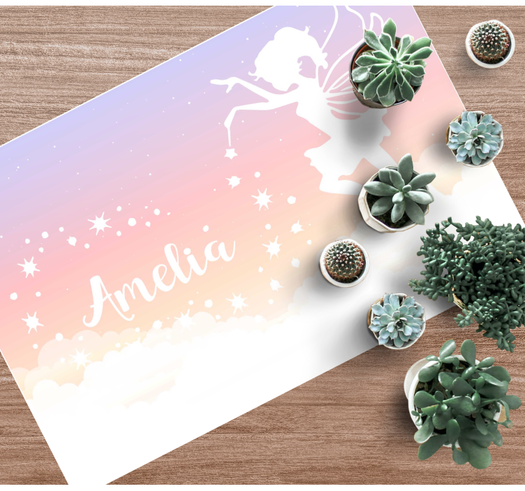 Vinyl Teppich mit Namen benutzerdefinierte feenwolke - TenStickers