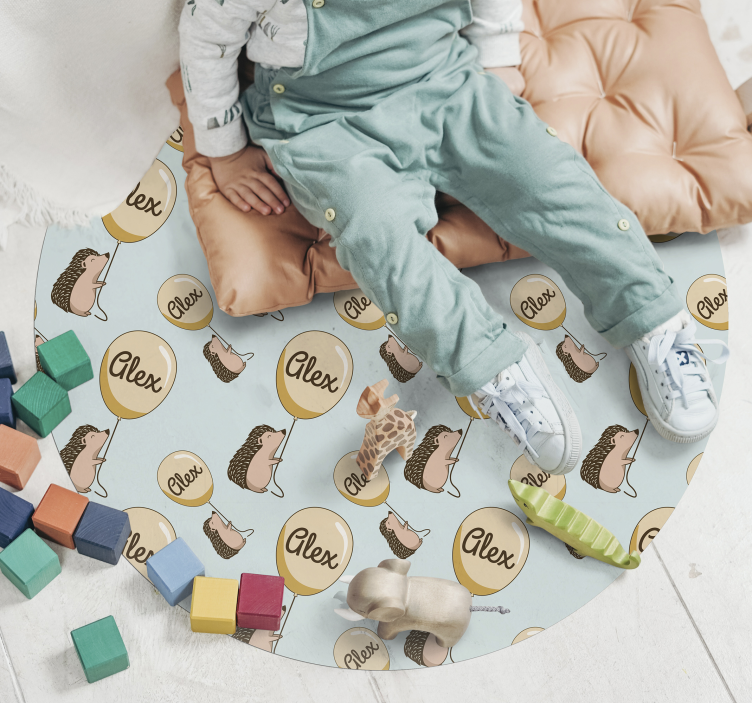 Vinyl Teppich mit Namen personalisierter igel - TenStickers