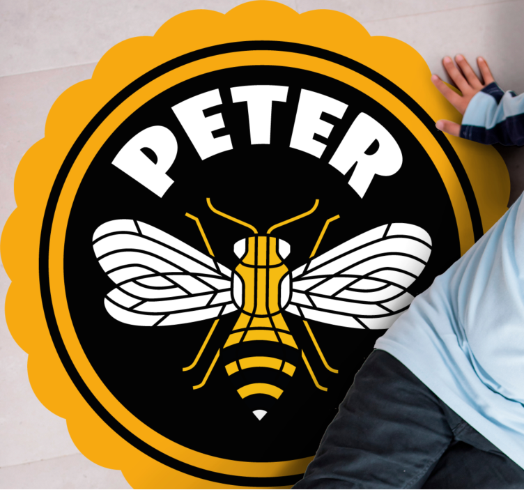 Vinyl Teppich mit Namen personalisiertes bienenemblem - TenStickers