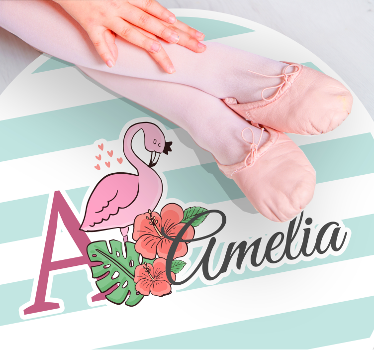 Vinyl Teppich mit Namen flamingo-dekor - TenStickers