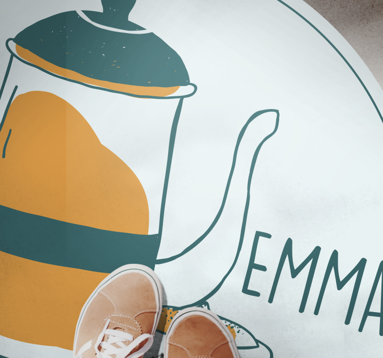 Vinyl Teppich mit Namen personalisiertes kaffeedesign - TenStickers