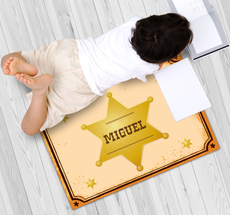 Vinyl Teppich mit Namen personalisiertes sheriff-abzeichen - TenStickers