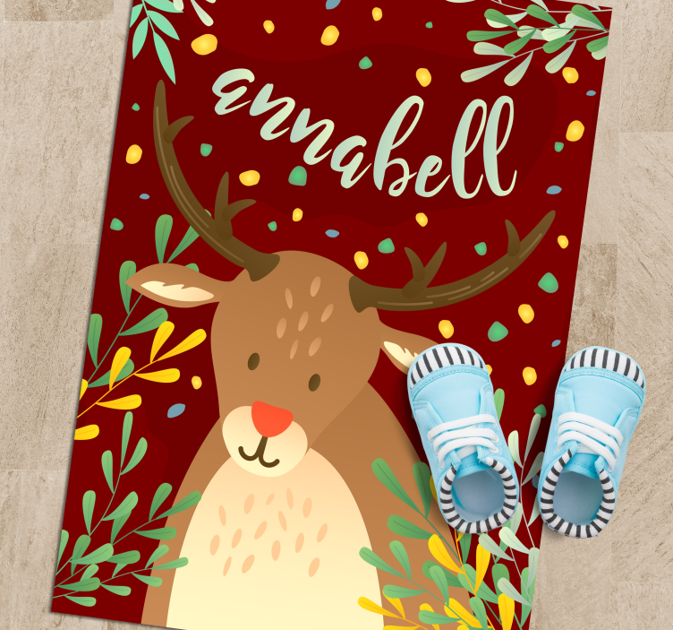 Vinyl Teppich Weihnachten rentier mit namen - TenStickers