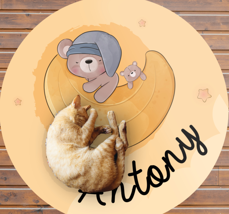 Vinyl Teppich mit Namen namensträger Schlafbär - TenStickers