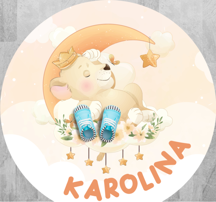 Vinyl Teppich mit Namen schläfriger löwe - TenStickers