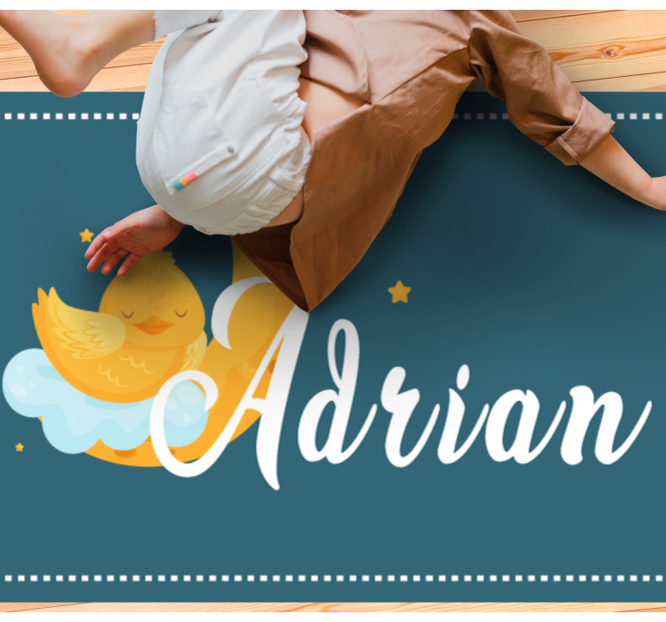 Vinyl Teppich kindlich schlafende ente mit namen - TenStickers