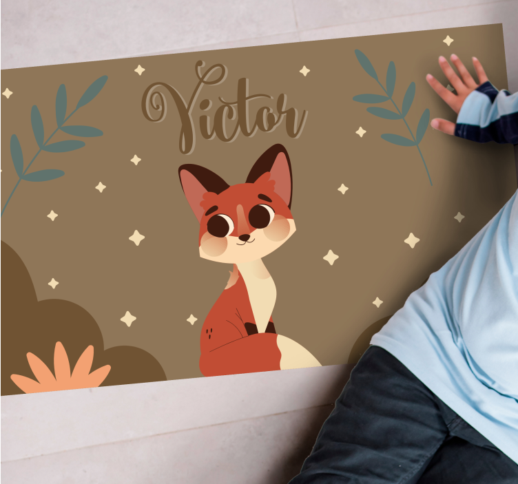 Vinyl Teppich mit Namen süßes fuchs-design - TenStickers