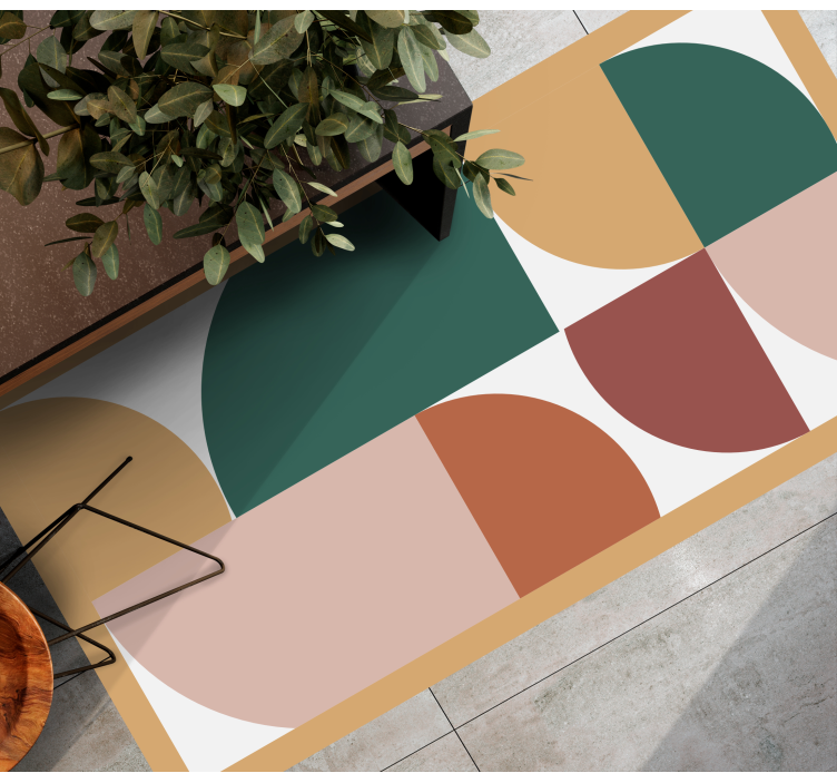 Vinyl Teppich modern eckige abstrakte segmente - TenStickers