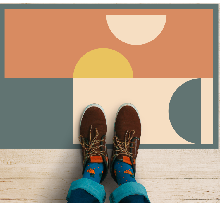 Vinyl Teppich modern kreise und rechtecke - TenStickers