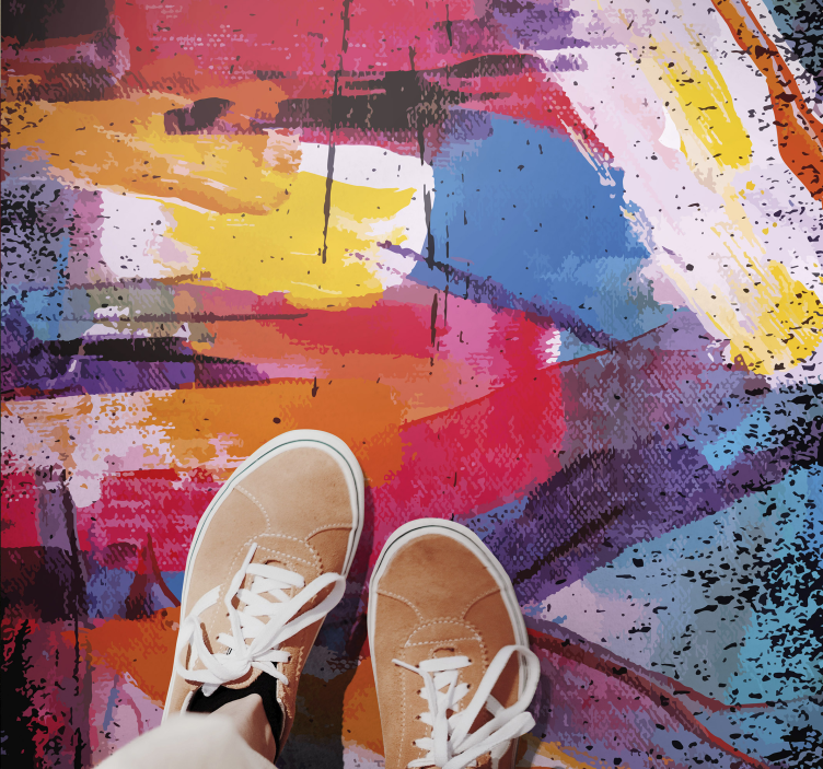 Vinyl Teppich modern lebendige abstrakte spritzer - TenStickers