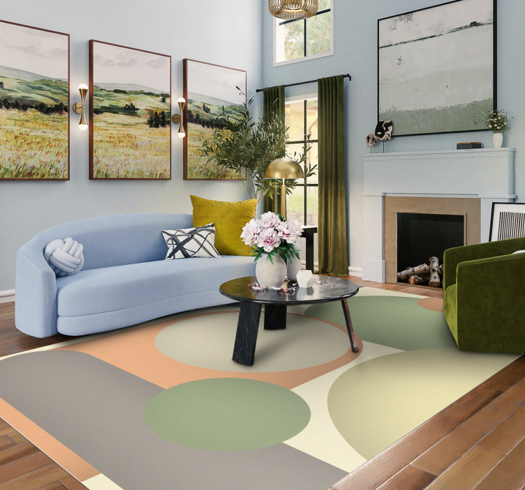 Vinyl Teppich modern zeitgenössische kreisförmige muster - TenStickers